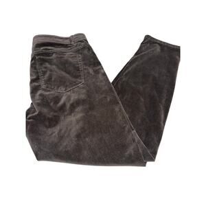 J. Jill Women’s Velvet Pants Slim Leg Ankle Taupe 10 Casual Neutral Soft